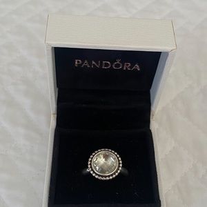 Pandora green amethyst ring, size 7
